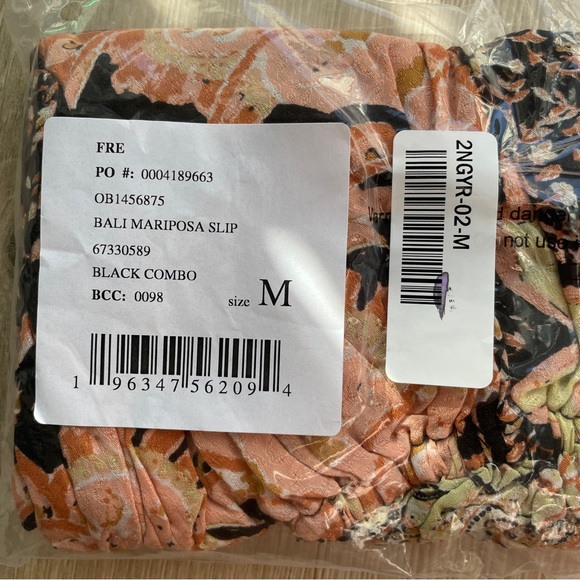 NEW Free People Bali Mariposa Slip Dress In Black Combo - Picture 6 of 15